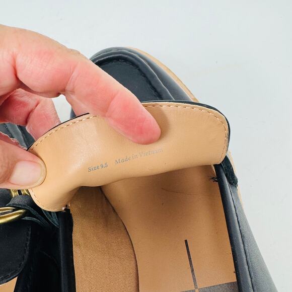 Dolce Vita Black Leather Chain Wedge Loafers Platform Heels Women’s Size 9 - Picture 12 of 14